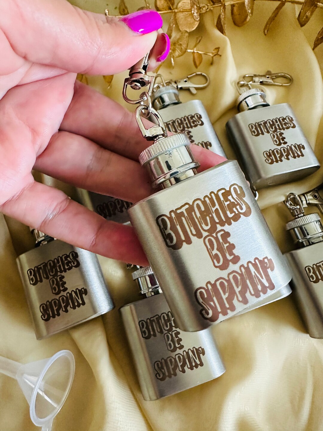 Personalized Mini Flask Keychain, Bridesmaid Gift, Bachelorette Party ...