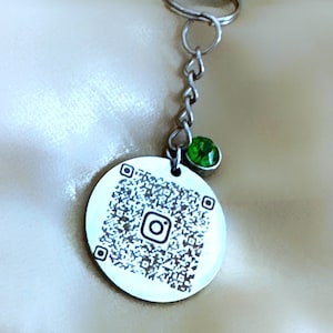 Personalized QR code Business card Accessory, Unique Business Card, Custom Keychain with Engraved QR Code for Business Networking Focus