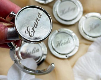Personalized Purse Hook, Engraved Handbag Hanger, Folding Bag Hook, Purse Holder