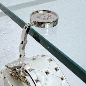 Custom Engraved Table Hook: Portable Purse Hanger, Stainless Steel Bag Holder
