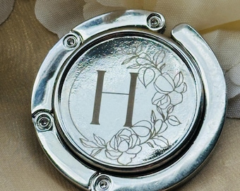 Custom Engraved Table Purse Hook: Stainless Steel Folding Handbag Hanger