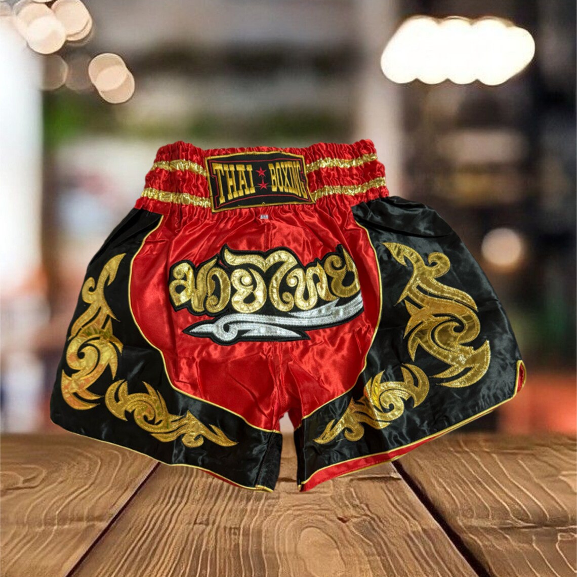 Marble Ice Blue Print Muay Thai Boxing Shorts