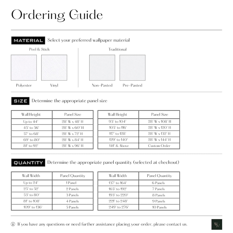 This is an image of the Ordering Guide, which provides step-by-step instructions for placing a full order. Please contact us if you have any questions or if you need help placing your order.