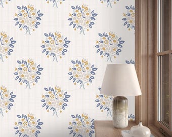 Farmhouse Floral Bouquet Wallpaper | Vintage French Country Peel and Stick Wall Decor