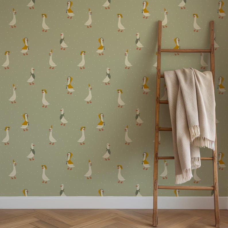Silly Goose Peel and Stick Wallpaper: Whimsical Gender Neutral Nursery ...
