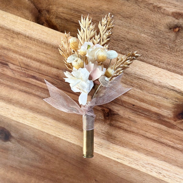 Rustic Bullet Boutonnière, Prom or Wedding Boutonniere