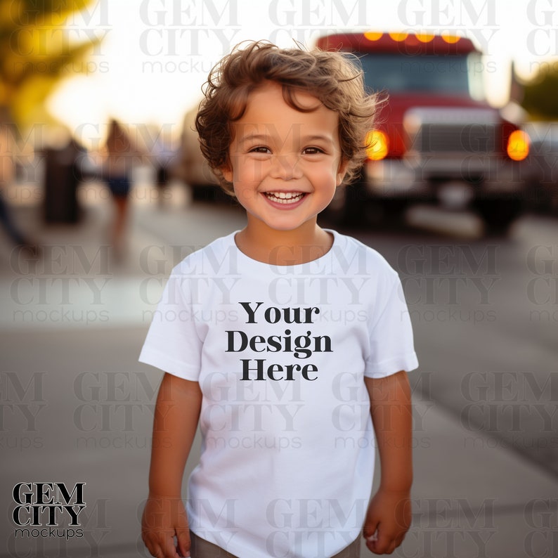 Boy Shirt Mockup, Boys Tee Mockup, Truck Mockup, White Tee Mockup