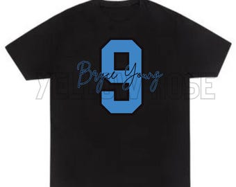 Bryce Young 9 Carolina Panthers jersey number svg/png