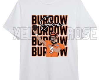 Imagem desenhada à mão de Joe Burrow SVG PNG Sublimação Bengals