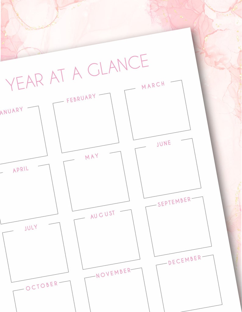 2024 Printable Calendar + Year at A Glance for Happy Planner Classic ...
