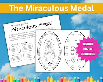 Miraculous Medal Printable for Catholic Kids | Understanding Catholic Devotionals (Digital Download)