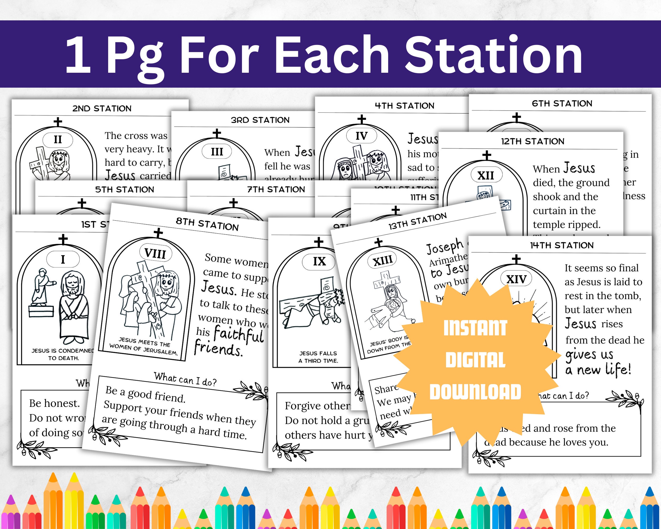 Stations of the Cross Printable | Lent Activity for Catholic Kids ...
