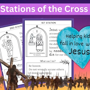 Stations of the Cross Printable | Lent Activity for Catholic Kids (Digital Download)