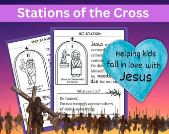 Stations of the Cross Printable | Lent Activity for Catholic Kids (Digital Download)