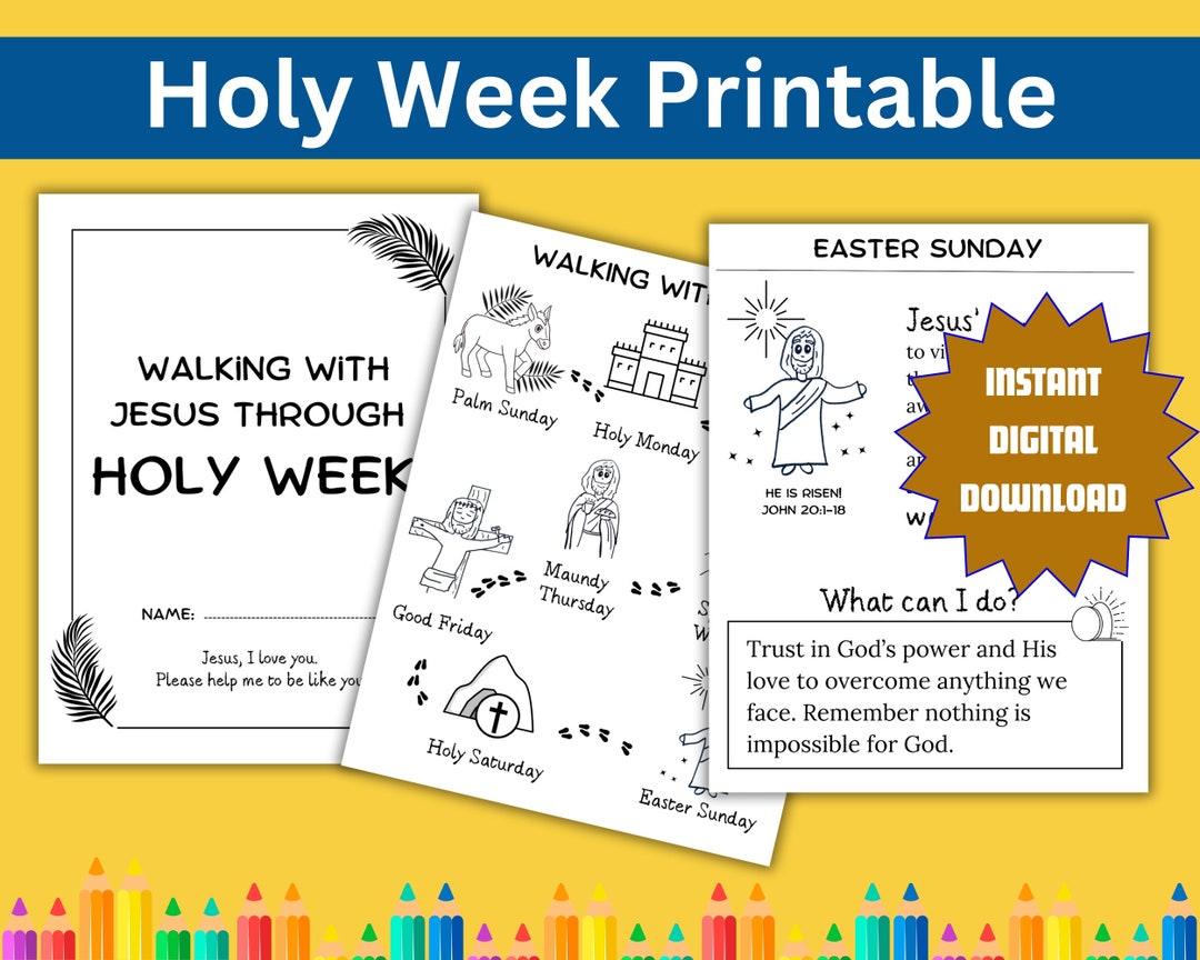 Holy Week for Kids Printable the Easter Story Catholic Lent He is Risen ...