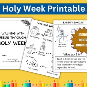 Holy Week for Kids Printable | The Easter Story | Catholic Lent | He Is Risen | Good Friday | Traditional Catholic for Kids