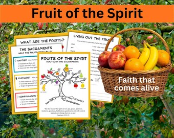 Fruits of the Holy Spirit Printable | Learning Virtue and Sacraments for Catholic Kids (Digital Download)
