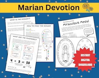 Marian Devotion Bundle | Mother Mary for Catholic Kids | How to Pray the Rosary + Miraculous Medal Printable  (Digital Download)