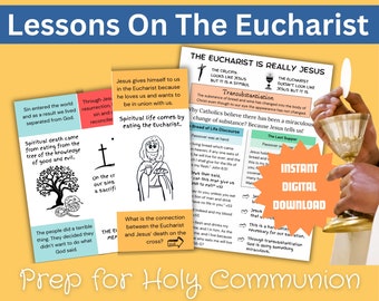 Download digitale della Prima Comunione / Lezione sull'Ultima Cena di Gesù / Attività eucaristica / Cattolicesimo per bambini / Educazione religiosa stampabile