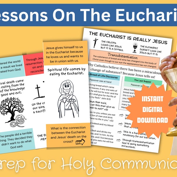 First Holy Communion Digital Download | Jesus Last Supper Lesson | Eucharist Activity | Catholicism for Kids | Religious Education Printable