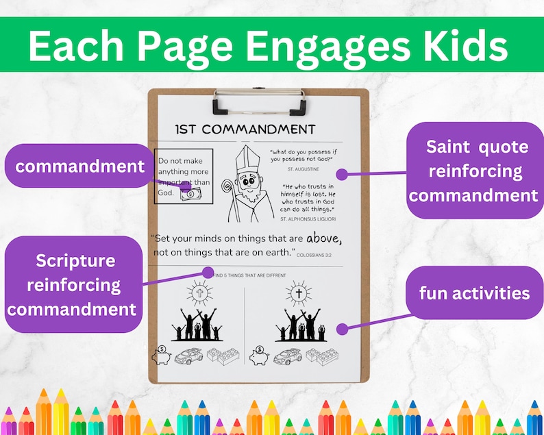 10 Commandments Printable | Catholic Classroom Activities for Catholic ...
