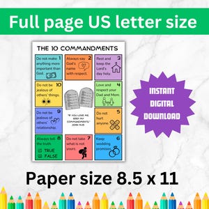 10 Commandments Printable | Catholic Classroom Activities for Catholic ...
