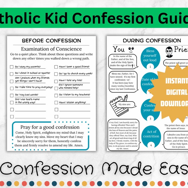 Examination of Conscience Kids - Etsy