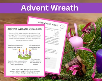 Advent Wreath Printable | A Deeper Understanding of the Advent Devotional for Catholic Kids (Digital Download)