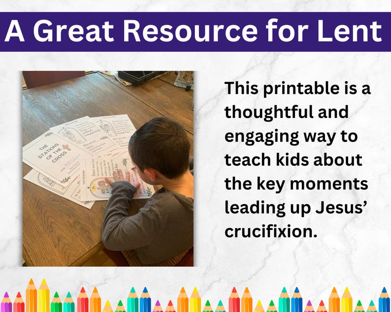 Stations of the Cross Printable | Lent Activity for Catholic Kids ...
