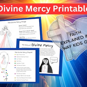 Divine Mercy & St. Faustina Printable Activity Bundle | Catholic Worksheet (Digital Download)