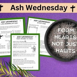 Ash Wednesday for Kids | Catholic Lent Printable with Explanation & Activities (Digital Download)