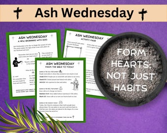 Ash Wednesday for Kids | Catholic Lent Printable with Explanation & Activities (Digital Download)