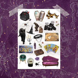 90s Bruja Gótica Tarot Oculto Ouija Gato Negro Imprimible Descarga Digital Collage Scrapbook Junk Journal Craft Sticker Sheet Ephemera Set Kit