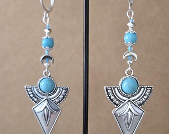 Bohemian silver earrings