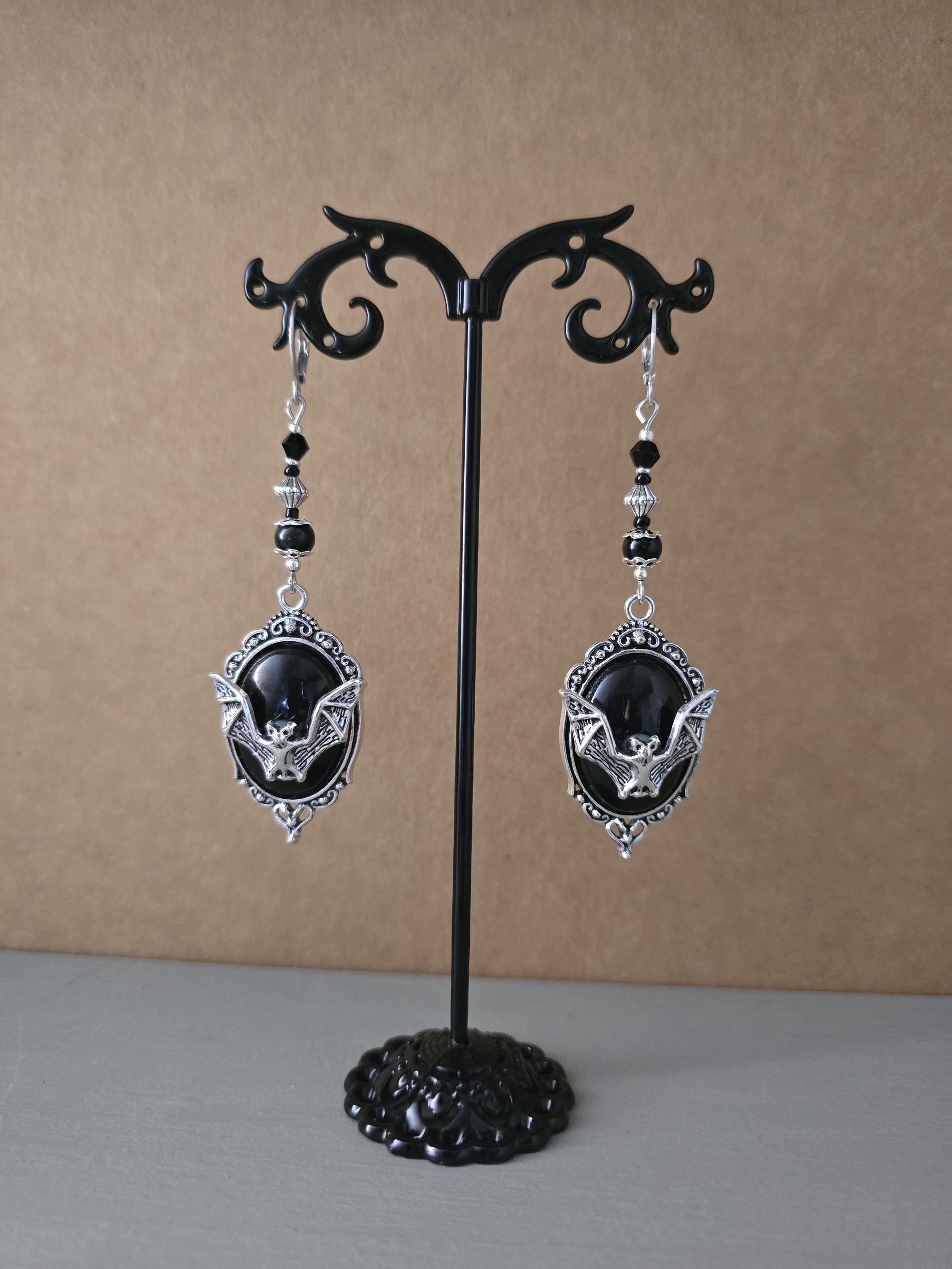 cuyhtdup Boucles d'Oreilles Corbeau Gothique Punk Noir