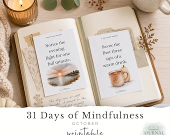 31 Days of October Mindfulness |  Daily Pauses and Moments | Notice Signs of Season | Junk Journal | Digital Download (JW0131)