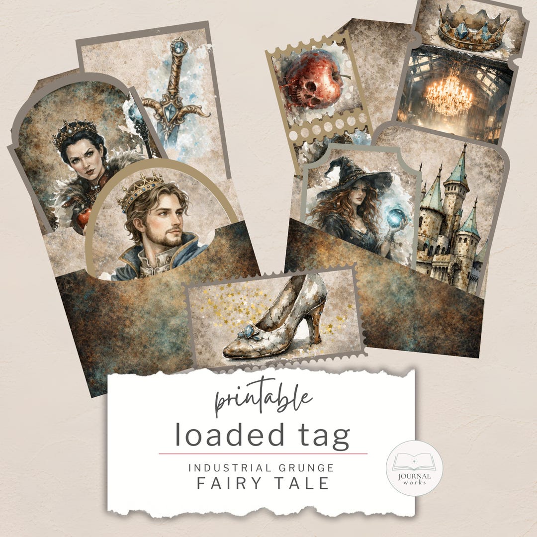 Fairy Tale Loaded Tag, Industrial Grunge Style, Printable Download ...