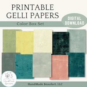 Printable Color Box Collage Papers, Mixed Media Gelli Print Papers, Digital Download, Decorative Pages