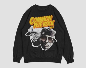 Klassisk Common x Pete Rock-tröja, Hiphop-tröja, Grafisk tröja, Rap-fantröja, Hösttröja, Anpassad tröja, Unisex
