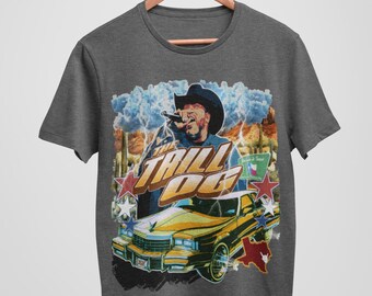 Limited Trill OG-skjorta, Houston Rodeo, Texas, långa horn, Texas Rodeo, Bun, Trill, T-shirt, Oversized, Unisex-tröja