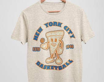 Camiseta de baloncesto de la ciudad de Nueva York, Baloncesto de NYC, Camiseta, Cielos naranjas y azules, Nueva York, Camiseta personalizada, Camiseta de los 90, Talla grande, Camiseta unisex