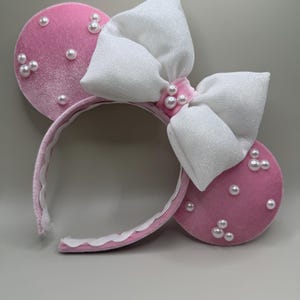 Pink Minnie Ears with Pearls