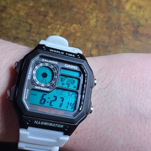 「かわいい～！」 メンズ カシオ モディファイ カスタム AE-1200WH ワールドタイム 時計