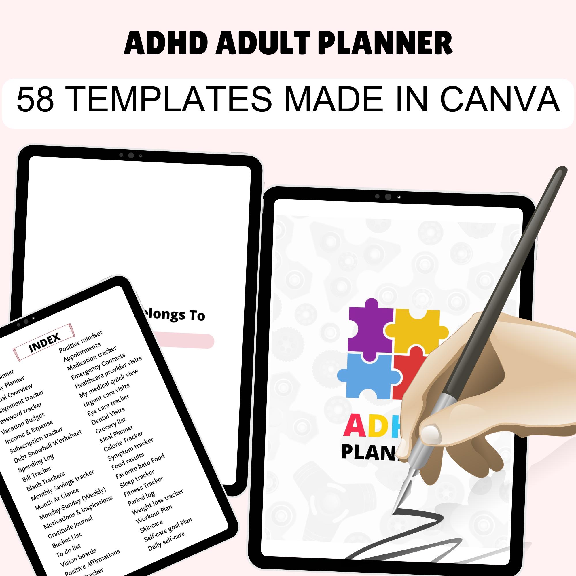ADHD Planner, Digital Organizer, Daily Routine Tracker, Time Management, Focus Planner, Productivity, Habit Tracker, Goodnotes, PDF