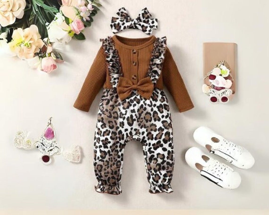 Baby Girl Leopard Romper, Newborn Girl Coming Home Outfit, Cat Costume, Baby Girls Clothes
