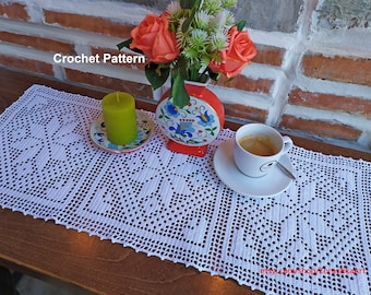 Crochet table runner pattern Digital crochet pattern PDF instant digital download Crochet doily Runner crochet pattern Crochet Placemat