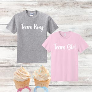Personalized Gender Reveal T-Shirts: Team Boy, Team Girl