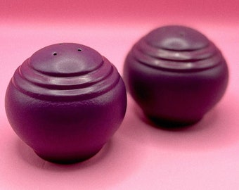 Mid Century Round Pfaltzgraff “Plum” Vintage Salt and Pepper Shakers