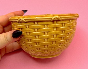 Ceramic Woven Basket Decorative Bowl