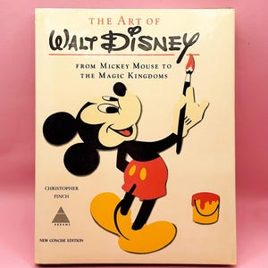 Vintage Walt Disney Art of Walt Disney Book, Illustrated Disney History Coffee Table Book, Classic Animation Collectible